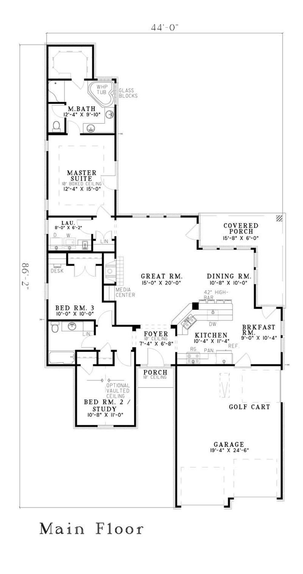 Floor Plan First Story of Country Plan #153-1631